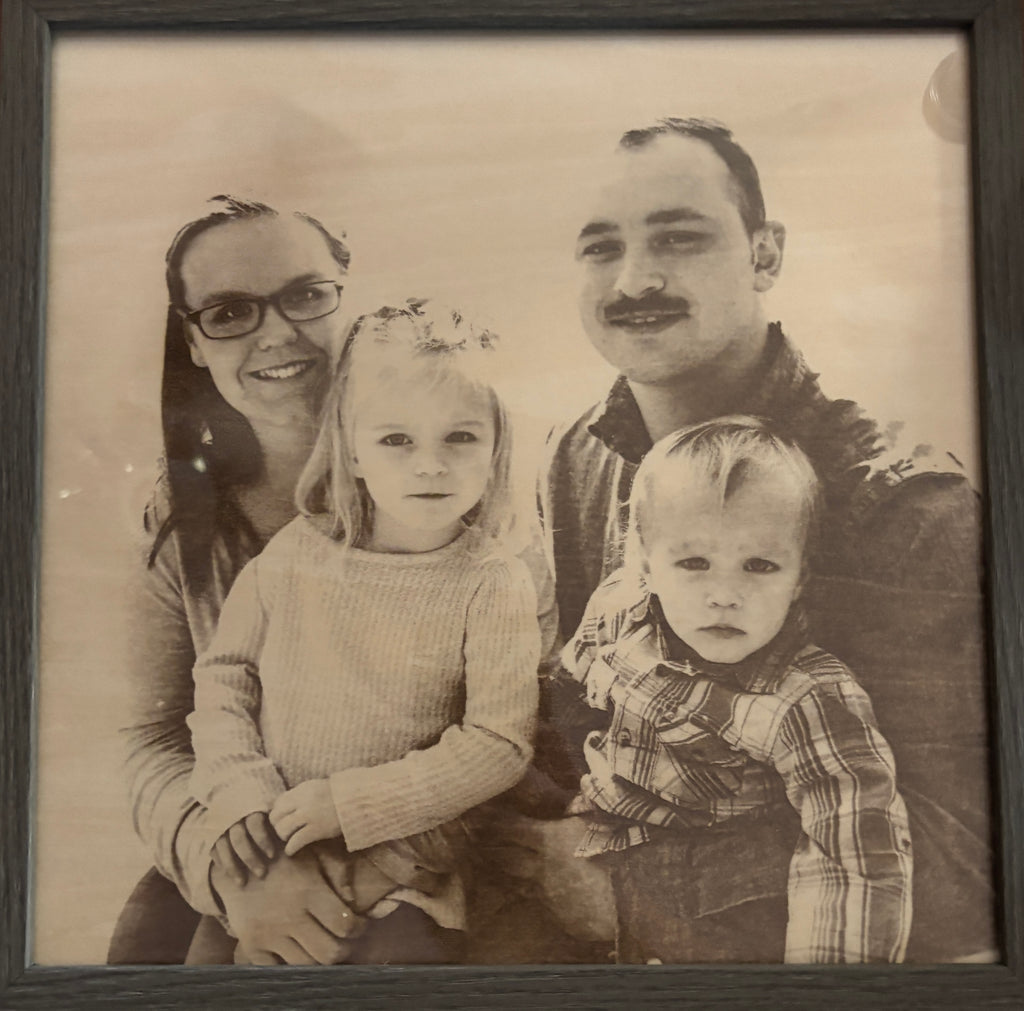 Engraved Memories – 12x12 Wooden Photo Art Framed